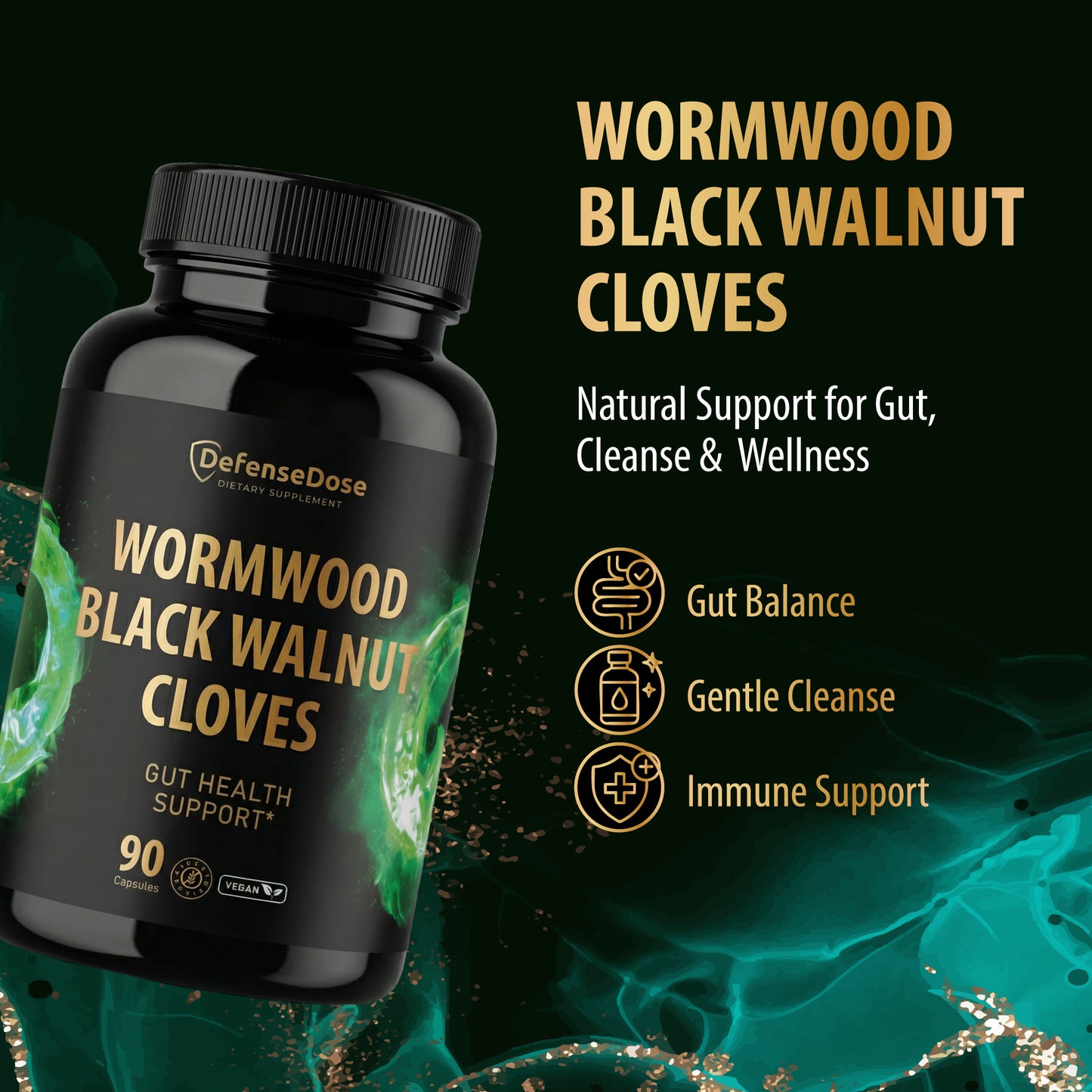 DefenseDose Wormwood Black Walnut Clove Cleanse for Humans