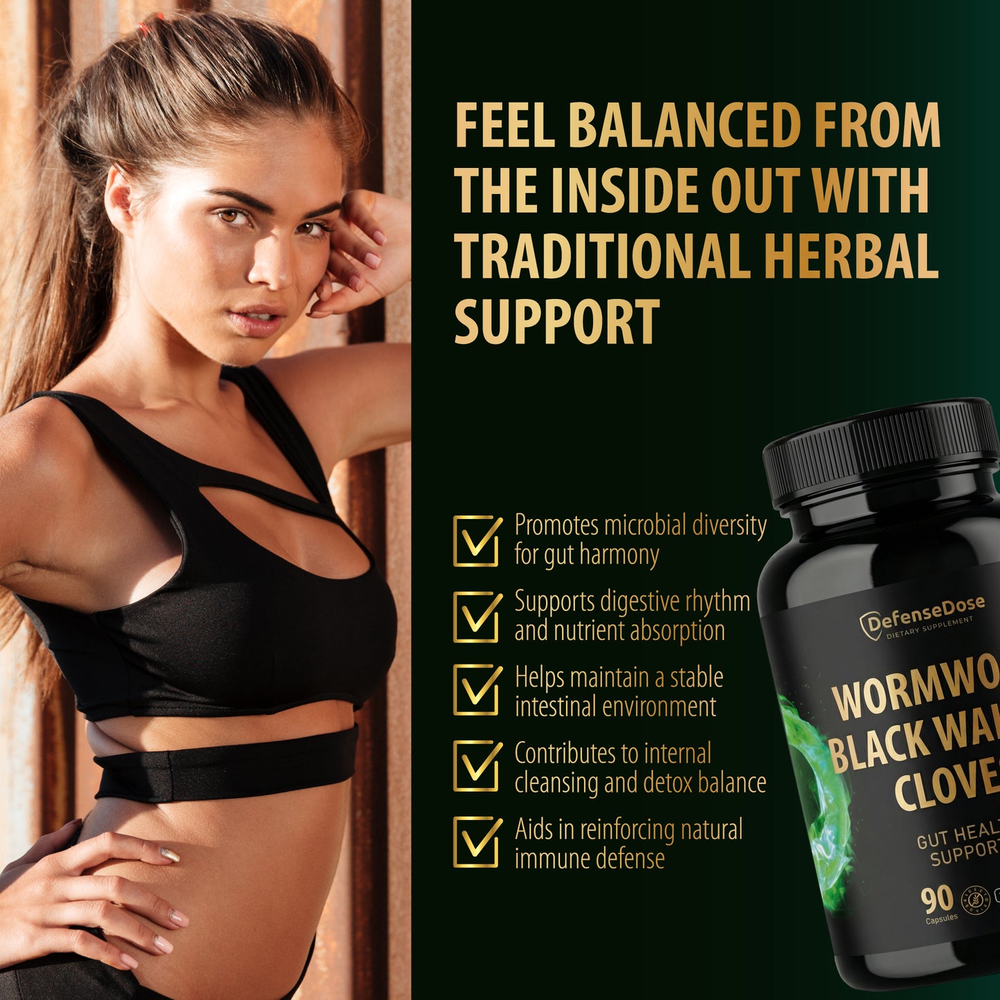 DefenseDose Wormwood Black Walnut Clove Cleanse for Humans