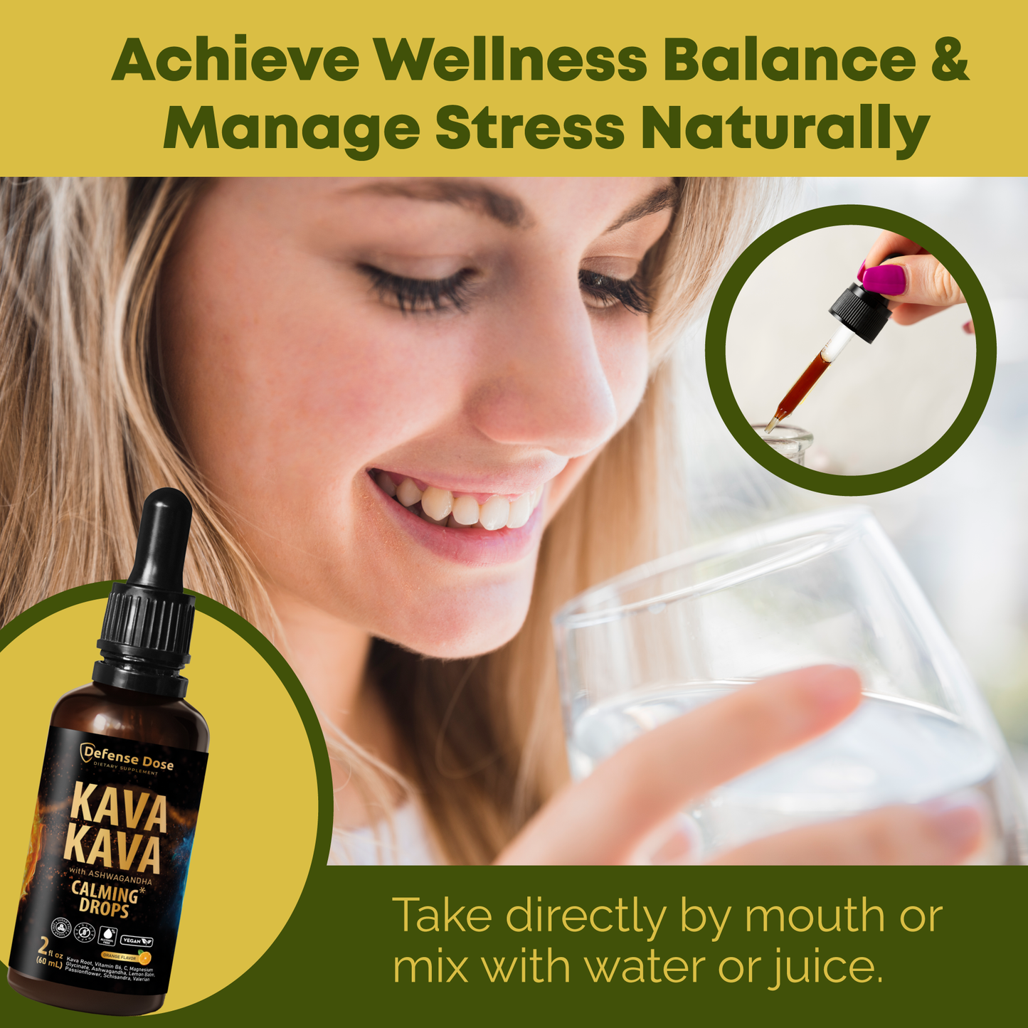 Defense Dose Kava Kava Ashwagandha Extract Liquid Drops