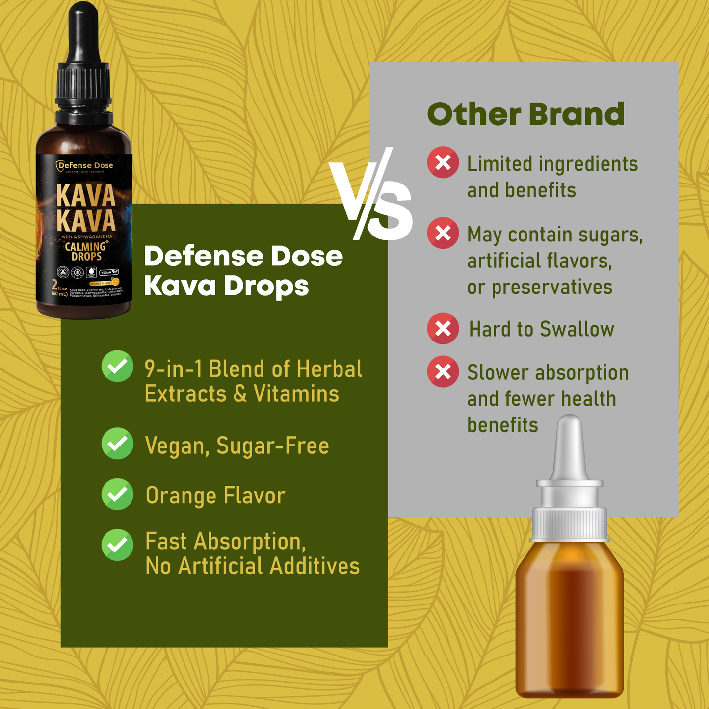 Defense Dose Kava Kava Ashwagandha Extract Liquid Drops