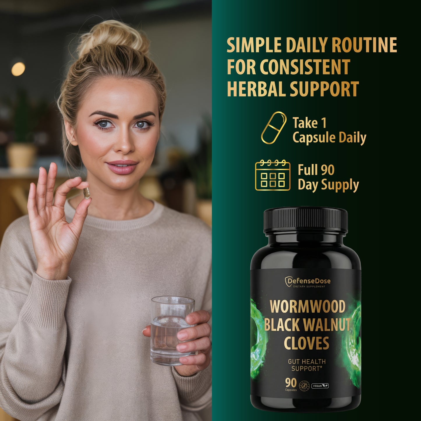 DefenseDose Wormwood Black Walnut Clove Cleanse for Humans