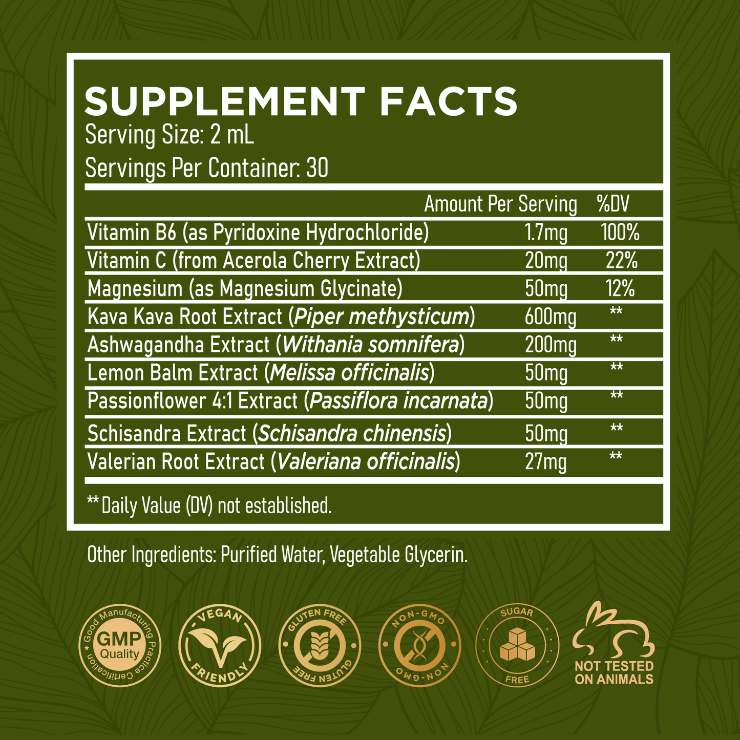 Kava Kava Ashwagandha Extract Liquid Drops