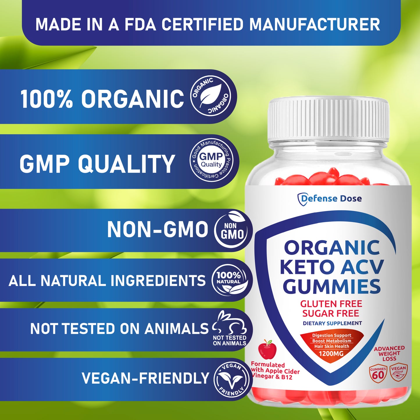Defense Dose Organic Keto ACV Gummies
