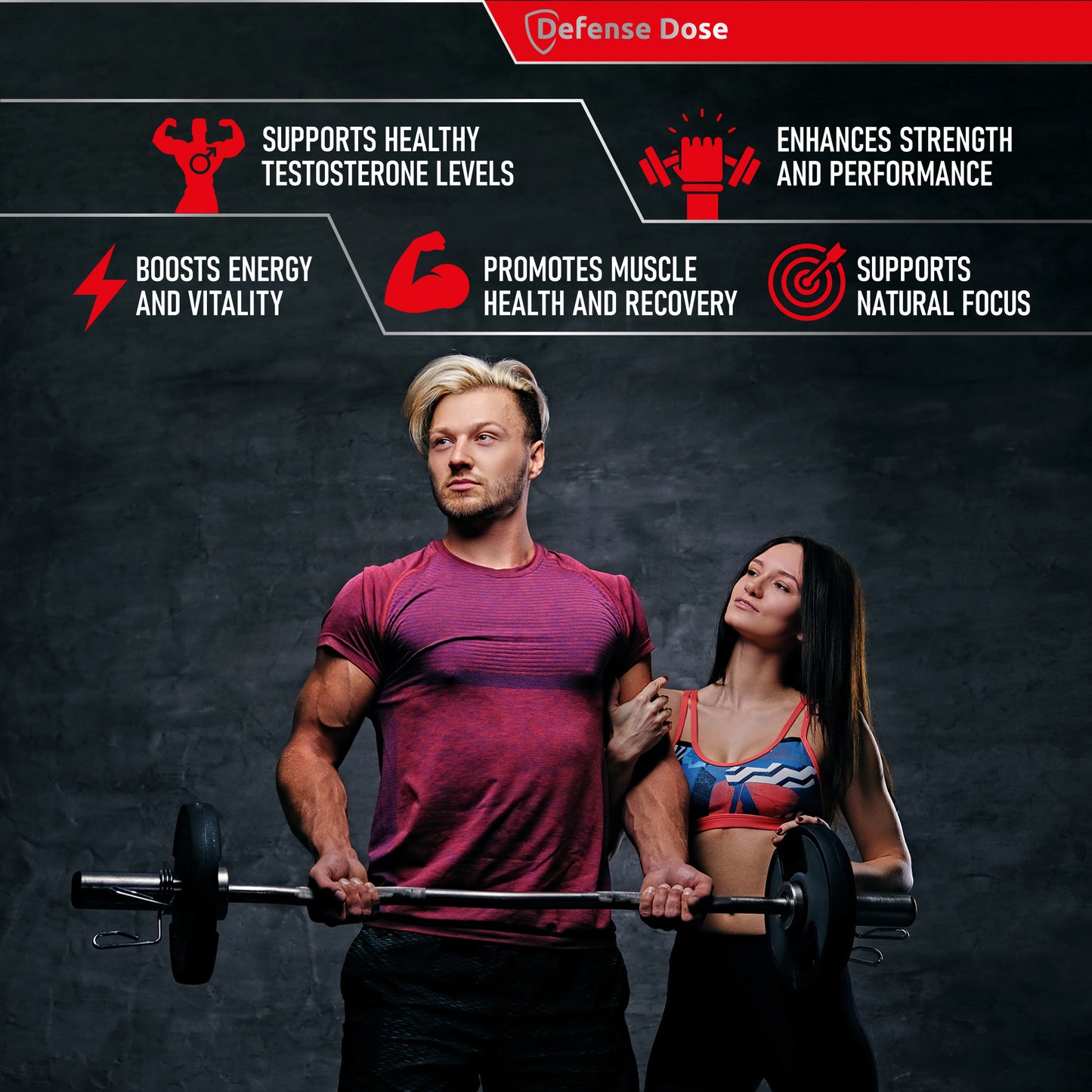 Defense Dose Testosterone Libido Booster Supplement for Men